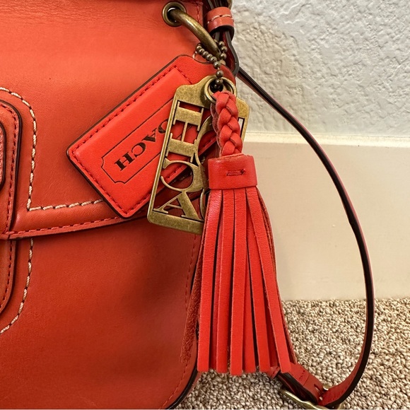 Coach Leather Willis Legacy Crossbody 19132 Vermillion Orange 70th Anniversary - Picture 7 of 12